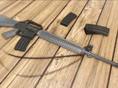 M16 Assault Rifle Low-poly 3D model buy