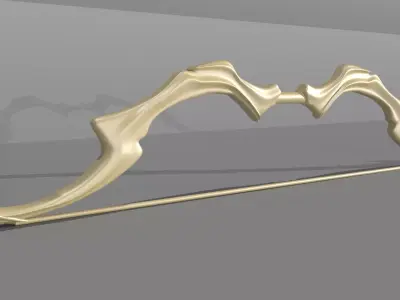  Low poly model of ancient bow Free low-poly 3D model