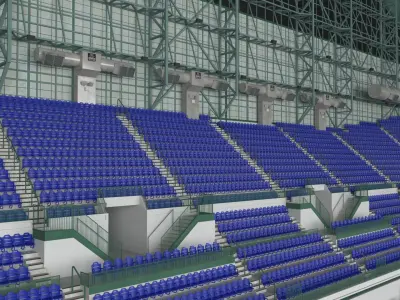 Stadium with Retractable Roof 3D model