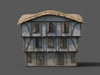 Medieval Village House 08 Low-poly 3D model