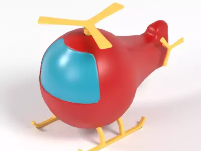 Helicopter Low Poly  cartoon 3D model