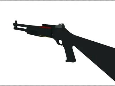 Low Poly M4 Tactical Shotgun Low-poly 3D model