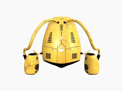 Jetpack I05 Black Yellow - SciFi Character Design Low-poly 3D model