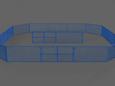 PBR Gate and Fence 6 Low-poly 3D model