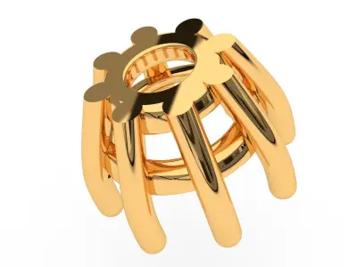 A package of solitaire ring heads engagement 8 prong printable 3D print model