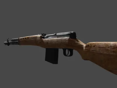 Tokarev SVT-40 USSR Rifle Free low-poly 3D model