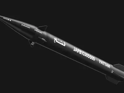 Fattah-1 Iranian Hypersonic Missile PBR 3D model