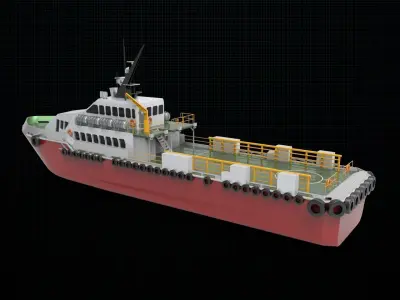 Offshore crew  boat 3D model