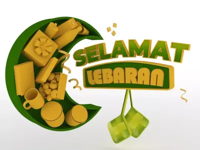 Eid Mubarak Icon Free 3D model