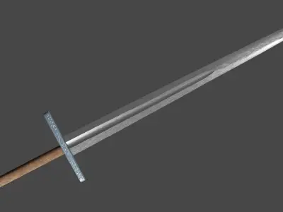 Excalibur sword with Grossmesser handle Low-poly 3D model