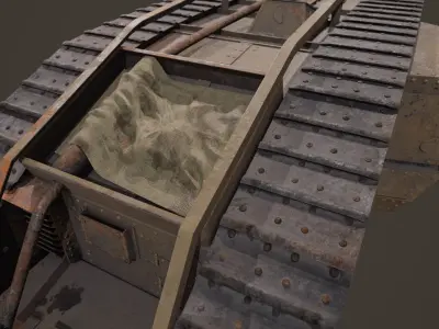 Mark IV British heavy tank of the WW I Low-poly 3D model