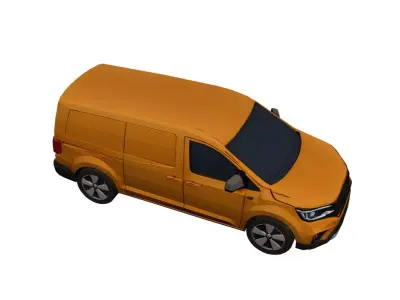 Low Poly Modern Generic Panel Van Model PBR Texture Low-poly 3D model