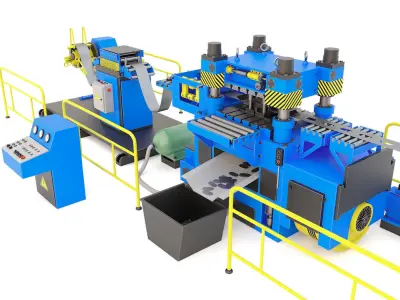 Industrial mechanical press-stamping machine tool AV6230 3D model