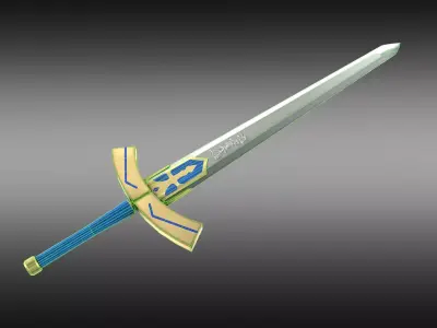 Fate stay Night  Saber Excalibur Low-poly 3D model