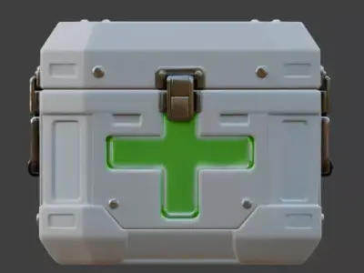 Stylized Sci-Fi Medical Crate 3D Model Low-poly 3D model