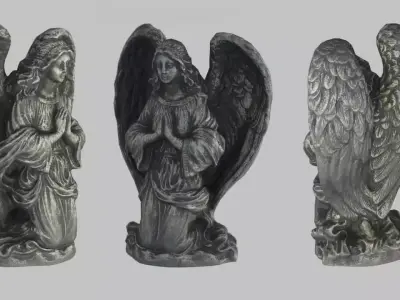 PRAYING ANGEL Low-poly 3D model