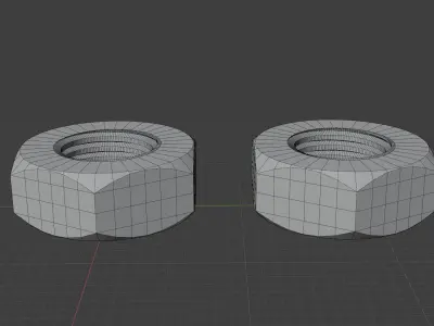 A Rusted and Clean Nuts Hardware 3D 3D model