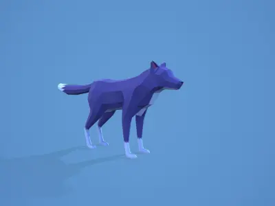 Wolf Low-Poly Low-poly 3D model