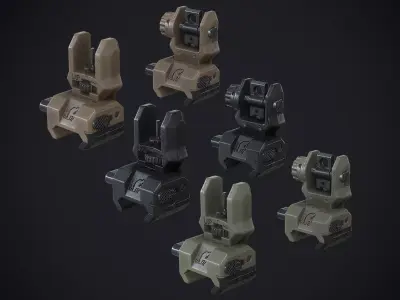 Command Arms Flip Rear Sight FRS Low-poly 3D model