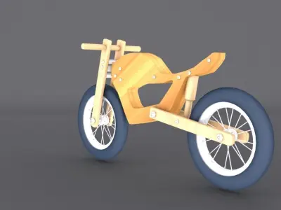 Wooden Motorcycle Bike  Low-poly 3D model