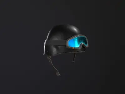 Combat Helmet PBR Low-poly 3D model