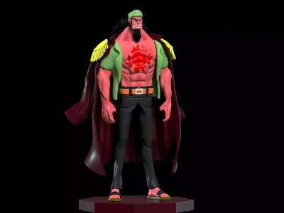Fisher Tiger - Fish man - ONE PIECE - Split part 3D print model