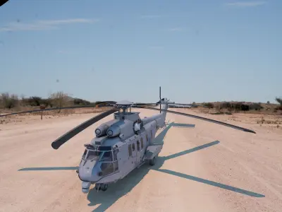 Eurocopter Model Low-poly 3D model
