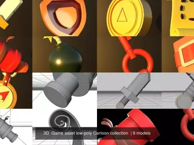 3D  Game asset low-poly Cartoon collection  3D Model Pack