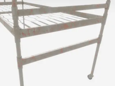 Metal Frame Bed Low-poly 3D model