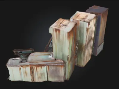 Abandoned Coolers  Forgotten Containers of the Past 3D model