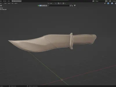 Combat Knife Low Poly 3D model
