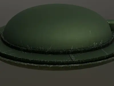 Static Defense Turret - Early World War I Era Low-poly 3D model
