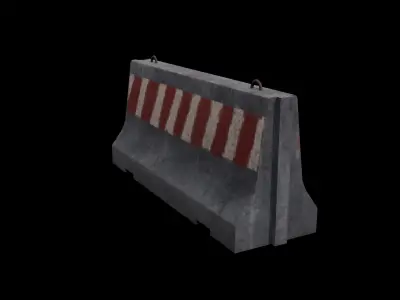 Pixel LowPoly F-Shape Barrier  Free low-poly 3D model