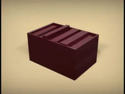 Container maroon box 3D model