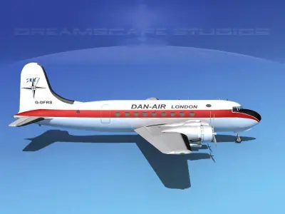 Douglas DC-4 Dan-Air London 3D model