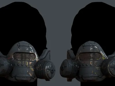 Gas mask helmet 3d model scifi Low-poly Low-poly 3D Low-poly 3D model purchase