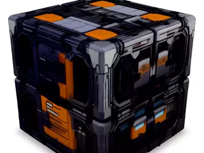 Modular SciFi Cube Game Asset Low-poly 3D model