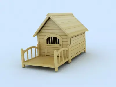 Doghouse wooden dog house 3D model purchase