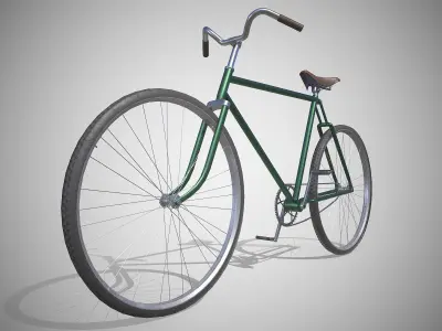 Vintage Bicycle Green - Updated for 2021 Low-poly 3D model