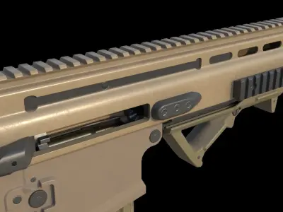 Fn Scar H mk17  Low-poly 3D model