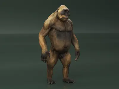 Big Ape Gigantopithecus in Standing Pose 3D model