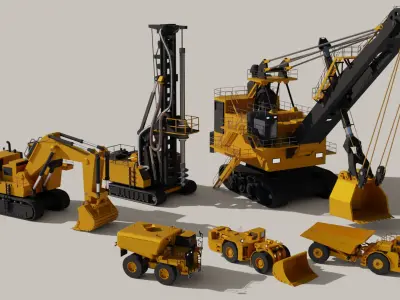 6 Mining Vehicles - Lowpoly Pack