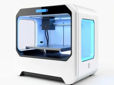 Futuristic D Printer Model Pack Low-poly 3D model