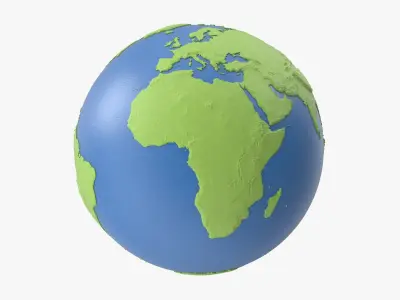  Solid Color Topographic Globe 
