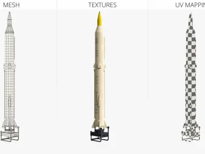  Sejjil Ballistic Missile on Launch Pad 