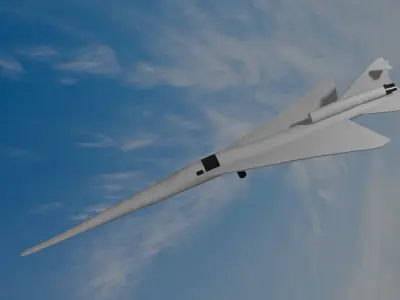 Lockheed Martin X-59 QueSST Supersonic plane Low-poly 3D model
