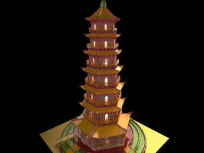 Chinese tower  3D model