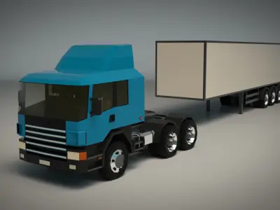 Low Poly Cargo Truck 02 Low-poly 3D model