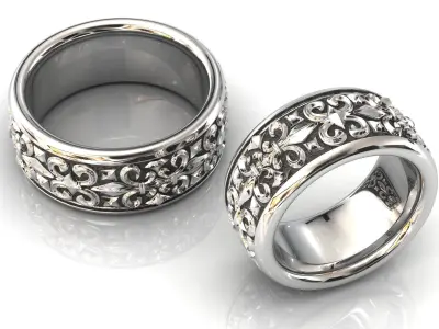 Gothic Band Ring 3D print model