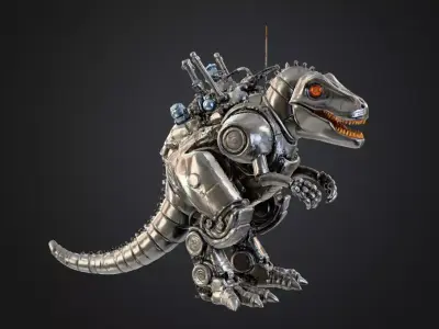 Mech T-Rex Unit  Sci-Fi Robotic Dinosaur 3D Model 3D model